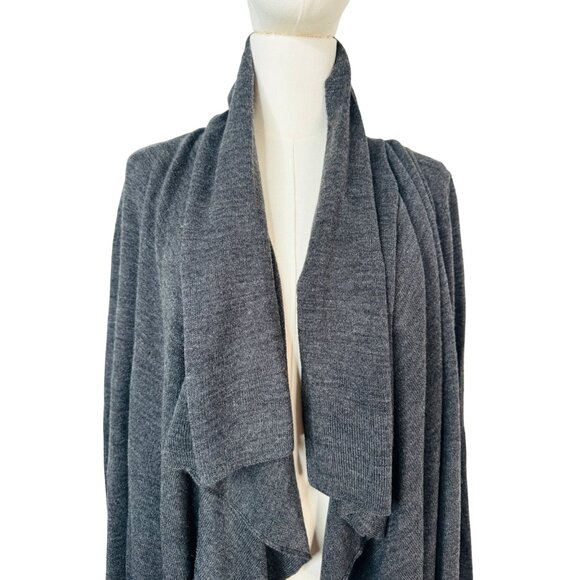 Vintage Suzie Gray Large Fringe Cardigan Sweater Open Front - Picture 3 of 10